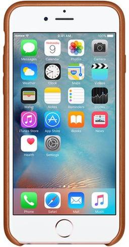Apple Leather Phone Case for iPhone 6 Plus/6s Plus - Saddle Brown