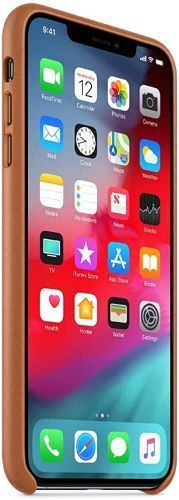 Apple Leather Phone Case for iPhone XS Max - Saddle Brown