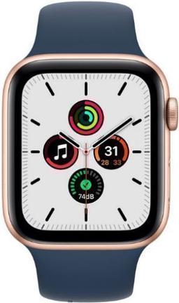 Apple Watch SE 1st Gen (2020) (Cellular + GPS) - 32GB - 40mm - Gold - Space Grey Aluminum Case with Abyss Blue with Black Rubber Sport Band