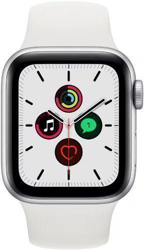 Apple Watch SE 1st Gen (2020) (Cellular + GPS) - 32GB - 40mm - Silver Aluminum Case with White Rubber Sport Band