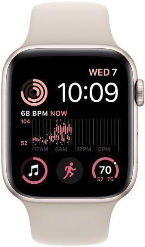 Apple Watch SE 2nd Gen (2022) (Cellular + GPS) - 32GB - 40mm - Starlight Aluminum Case with Starlight Rubber Sport Band - Small/Medium Size