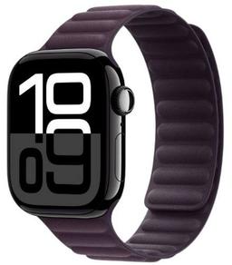 Apple Watch Series 10 (GPS) - 64GB - 46mm - Jet Black Aluminum Case with Blackberry Rubber Magnetic Link Band - One Size