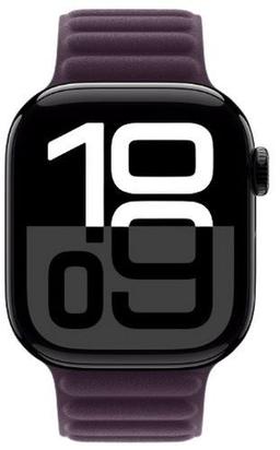 Apple Watch Series 10 (GPS) - 64GB - 46mm - Jet Black Aluminum Case with Blackberry Rubber Magnetic Link Band - One Size