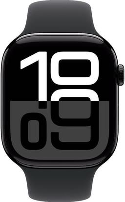 Apple Watch Series 10 (Cellular + GPS) - 64GB - 46mm - Jet Black Aluminum Case with Black Rubber Sport Band - One Size