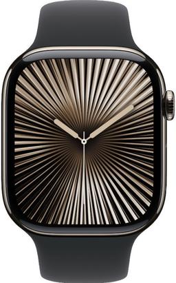 Apple Watch Series 10 (Cellular + GPS) - 64GB - Natural Titanium Case with Black Sport Band