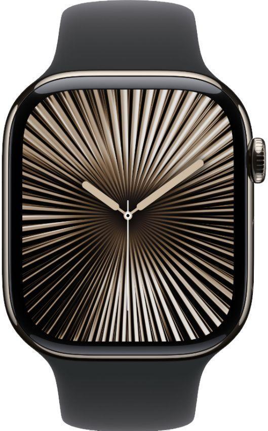 Apple Watch Series 10 (Cellular + GPS) - 64GB - Natural Titanium Case with Black Sport Band