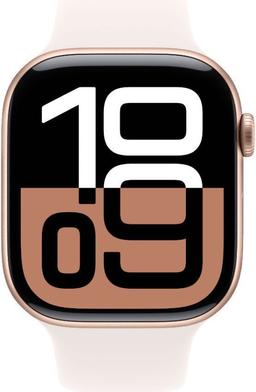 Apple Watch Series 10 (GPS) - 64GB - 42mm - Rose Gold Aluminum Case with Light Blush Rubber Sport Band - One Size