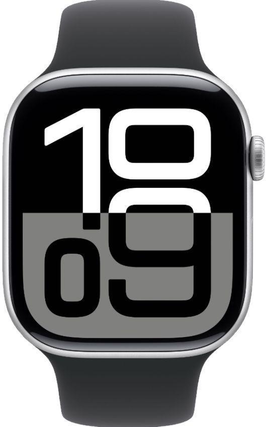 Apple Watch Series 10 (GPS) - 64GB - Silver Aluminum Case with Black Sport Band