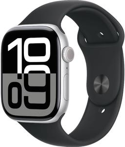 Apple Watch Series 10 (GPS) - 64GB - Silver Aluminum Case with Black Sport Band