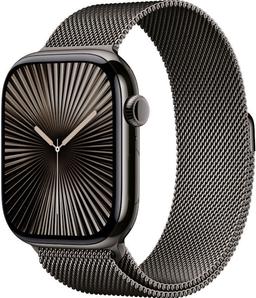 Apple Watch Series 10 (Cellular + GPS) - 64GB - 46mm - Slate Titanium Case with Slate Stainless Steel Milanese Loop Band - M/L Size