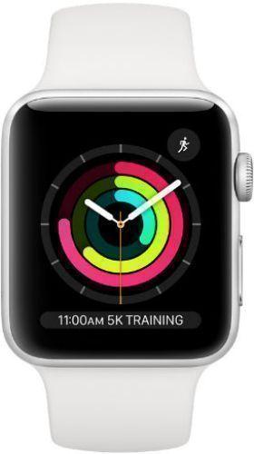 Apple Watch Series 3 (Cellular + GPS) - 16GB - 42mm - Silver Aluminum Case with White Rubber Sport Band