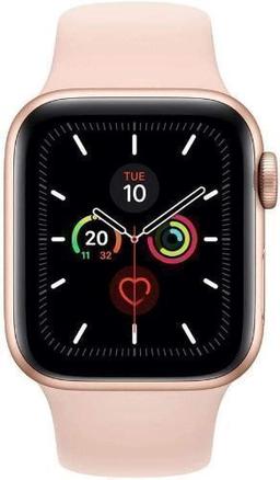 Apple Watch Series 5 (Cellular + GPS) - 32GB - 40mm - Gold Aluminum Case with Pink Sand Rubber Sport Band