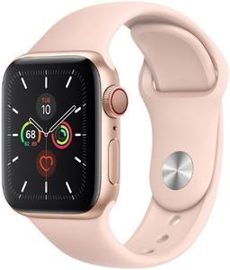 Apple Watch Series 5 (Cellular + GPS) - 32GB - 40mm - Gold Aluminum Case with Pink Sand Rubber Sport Band