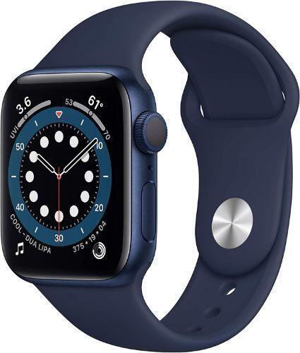 Apple Watch Series 6 (Cellular + GPS) - 32GB - 44mm - Blue Aluminum Case with Blue Rubber Sport Band
