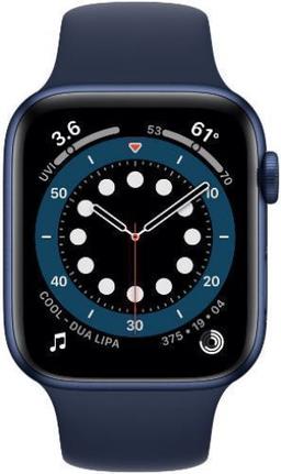 Apple Watch Series 6 (Cellular + GPS) - 32GB - 44mm - Blue Aluminum Case with Deep Navy Rubber Sport Band