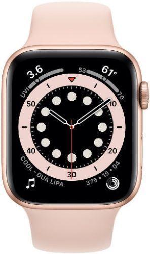 Apple Watch Series 6 (Cellular + GPS) - 32GB - 40mm - Gold Aluminum Case with Pink Sand Rubber Sport Band