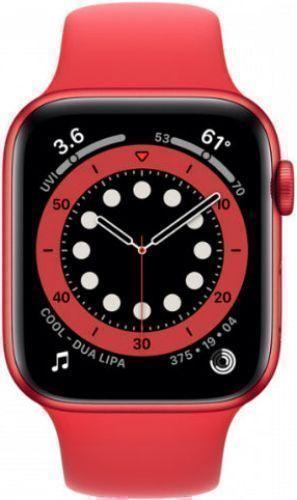 Apple Watch Series 6 (GPS) - 32GB - 44mm - Red Aluminum Case with Red Rubber Sport Band