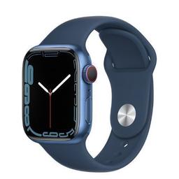 Apple Watch Series 7 (Cellular + GPS) - 32GB - 45mm - Blue Aluminum Case with Abyss Blue Rubber Sport Band