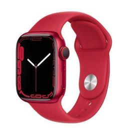 Apple Watch Series 7 (GPS) - 32GB - 41mm - Red Aluminum Case with Red Rubber Sport Band