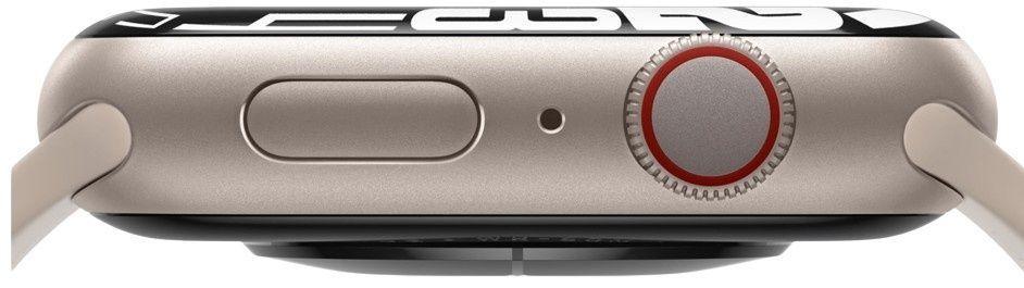 Apple Watch Series 7 (Cellular + GPS) - 32GB - 45mm - Starlight Aluminum Case with Starlight Rubber Sport Band