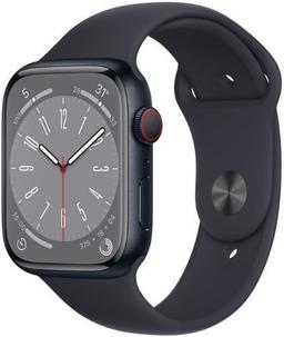 Apple Watch Series 8 (Cellular + GPS) - 32GB - 41mm - Midnight Aluminum Case with Midnight Rubber Sport Band