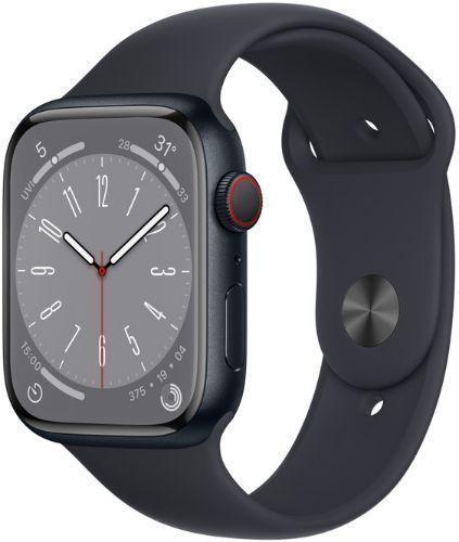 Apple Watch Series 8 (Cellular + GPS) - 32GB - 41mm - Midnight Aluminum Case with Midnight Rubber Sport Band