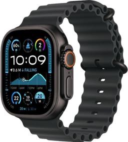 Apple Watch Ultra 2 (Cellular + GPS) - 64GB - 49mm - Black Titanium Case with Black Rubber Ocean Band - Large Size