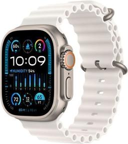 Apple Watch Ultra 2 (Cellular + GPS) - 64GB - 49mm - Titanium Titanium Case with White Rubber Ocean Band - Large Size