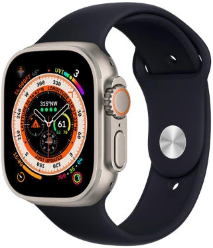Apple Watch Ultra 2 (Cellular + GPS) - 64GB - 49mm - Titanium Titanium Case with Black Rubber Silicone Band - Medium Size