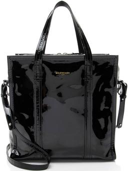 Balenciaga Patent Leather Bazar Small Shopper Tote