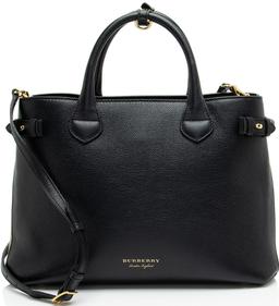 Burberry House Check Leather Banner Medium Tote