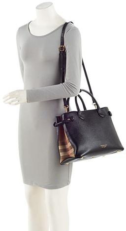 Burberry House Check Leather Banner Medium Tote