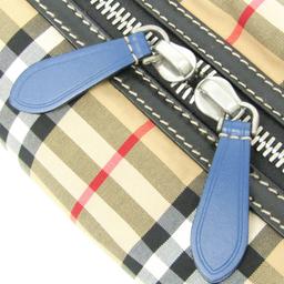 Burberry Leather Nylon Canvas Clutch Bag Pouch