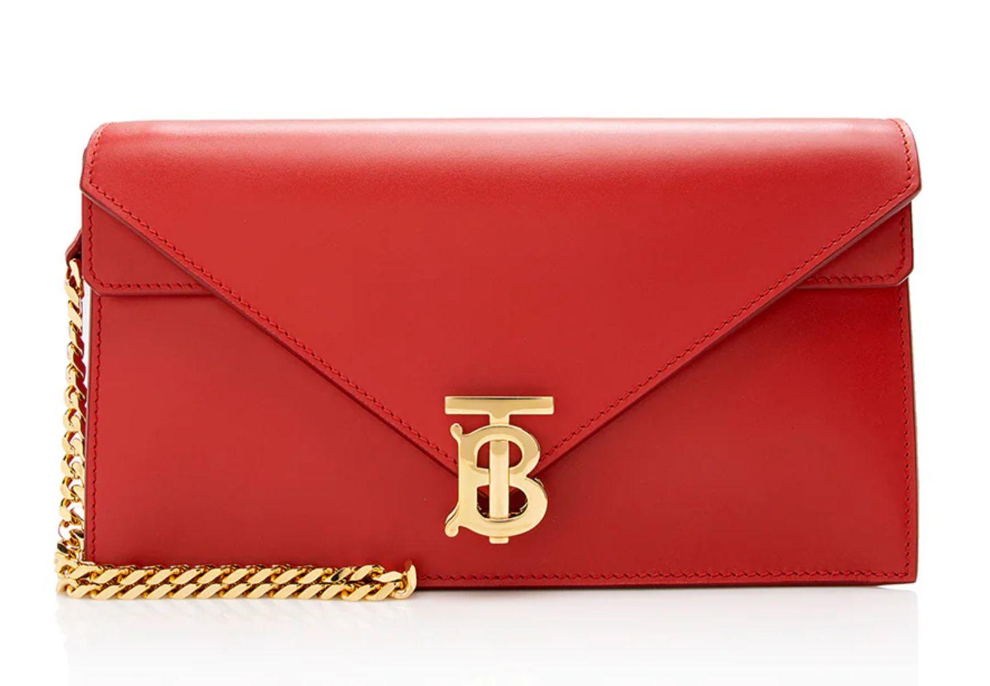 Burberry Leather TB Envelope Chain Shoulder Bag