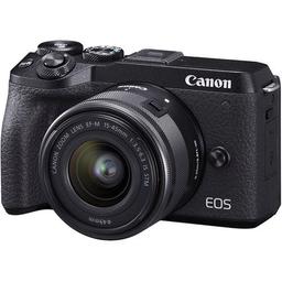 Canon EOS M6 Mark II DSLR Camera Kit 15-45mm Lens - Black