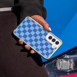 Caseco Blue Checkerboard Print Samsung S22 Case