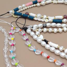 Caseco Clear Stones Pearl Phone Charm - Clear