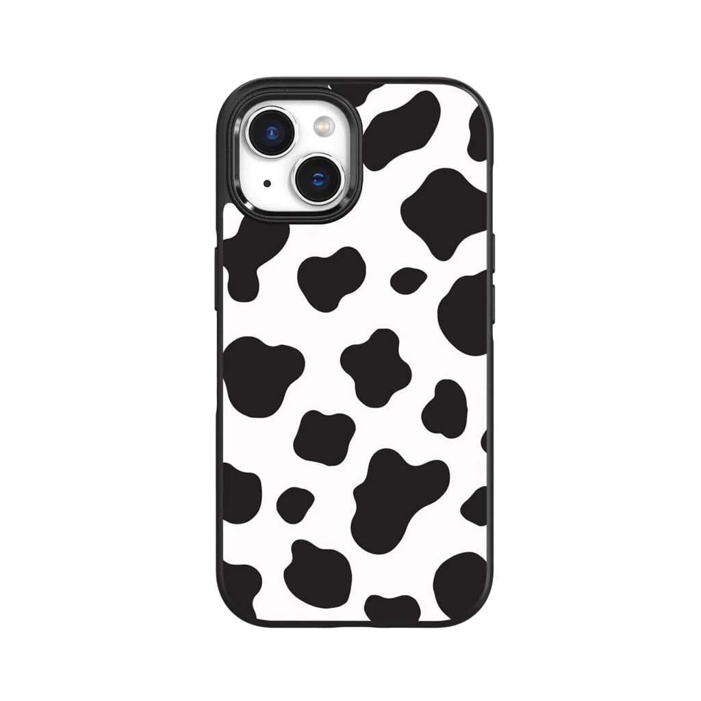 Caseco iPhone 15 Case With MagSafe - Black Cow Print