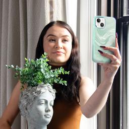 Caseco iPhone 15 Case With MagSafe - Green Swirl - Green