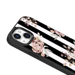 Caseco iPhone 15 Plus Case With MagSafe - Black Flower - Black