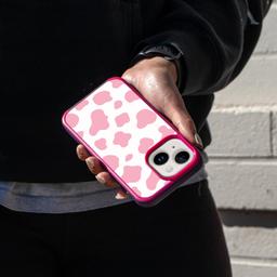 Caseco MagSafe iPhone 13 Pink Cow Print Case - Pink