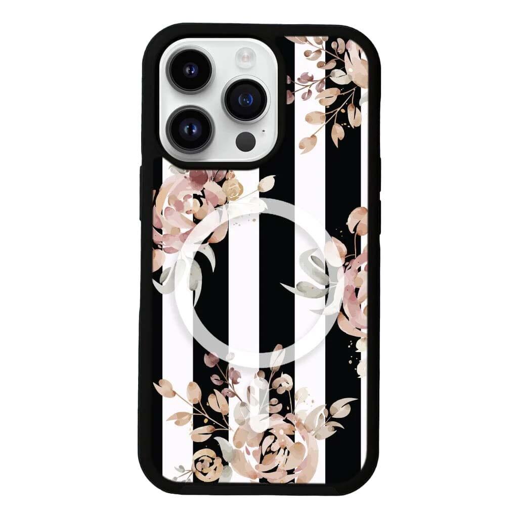 Caseco MagSafe iPhone 13 Pro Black Flower Case