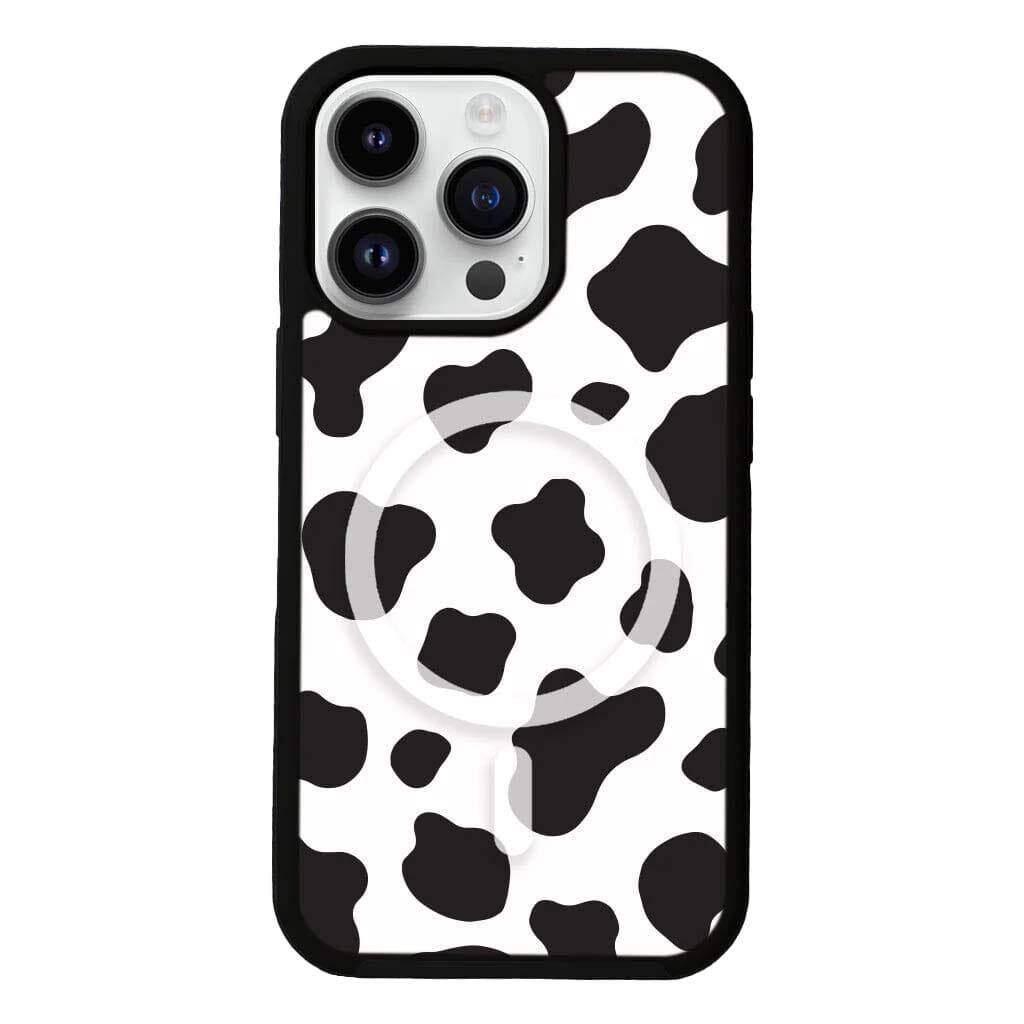 Caseco MagSafe iPhone 13 Pro Max Black Cow Print Case
