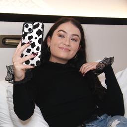 Caseco MagSafe iPhone 14 Black Cow Print Case