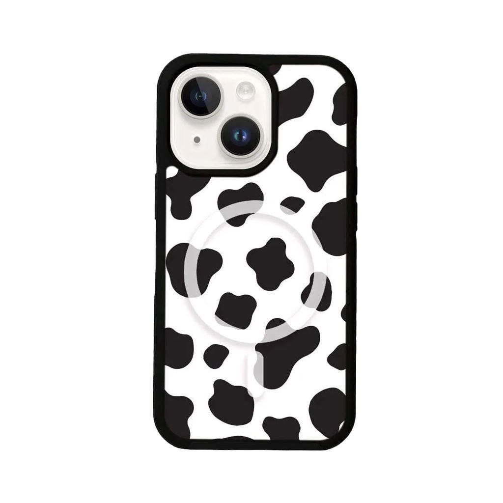 Caseco MagSafe iPhone 14 Plus Black Cow Print Case