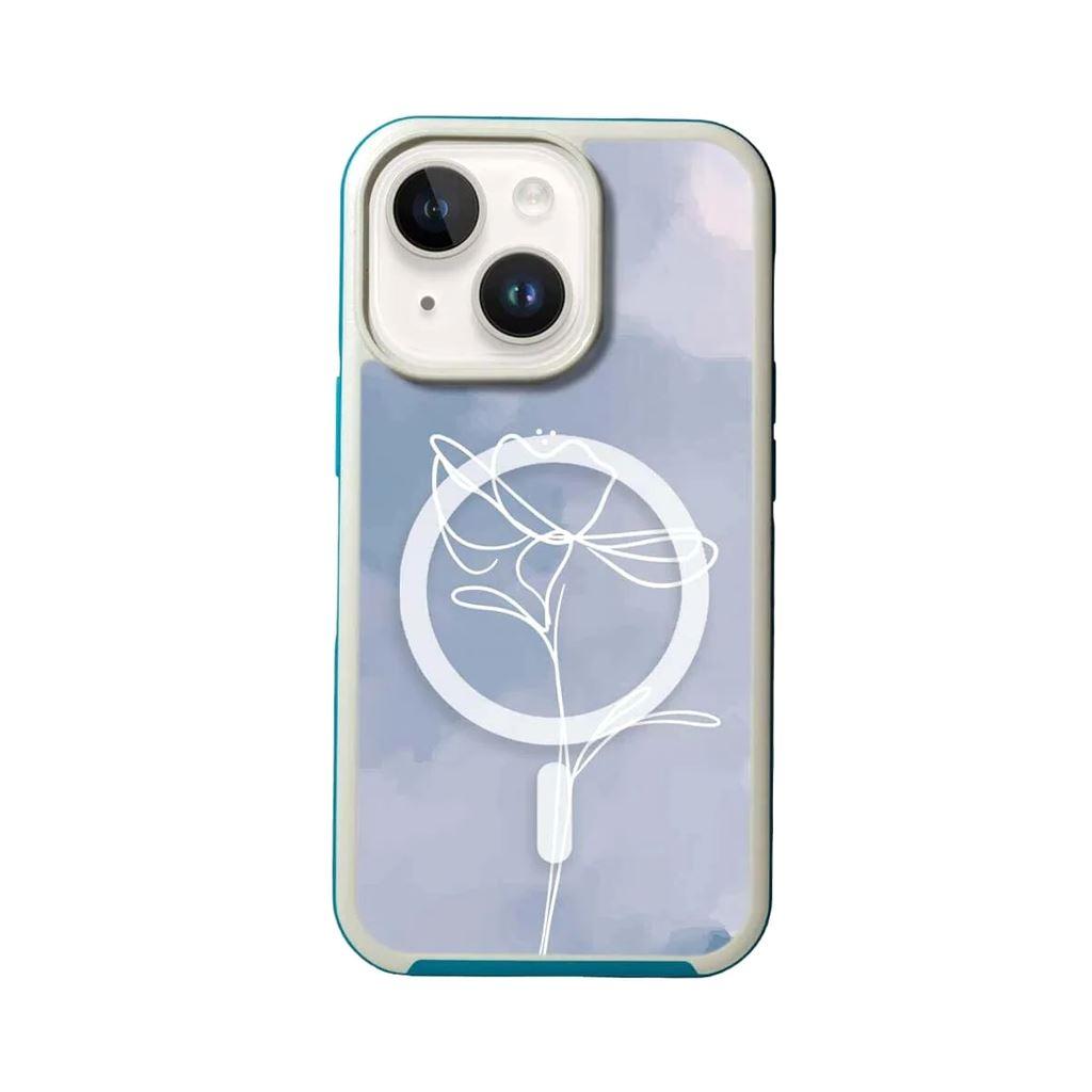 Caseco MagSafe iPhone 14 Plus Blue Flower Case