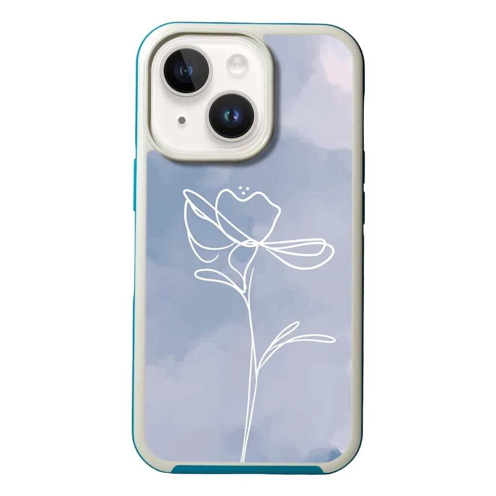 Caseco MagSafe iPhone 14 Plus Blue Flower Case