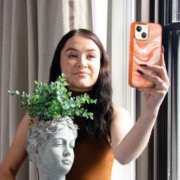 Caseco MagSafe iPhone 14 Plus Orange Swirl Case