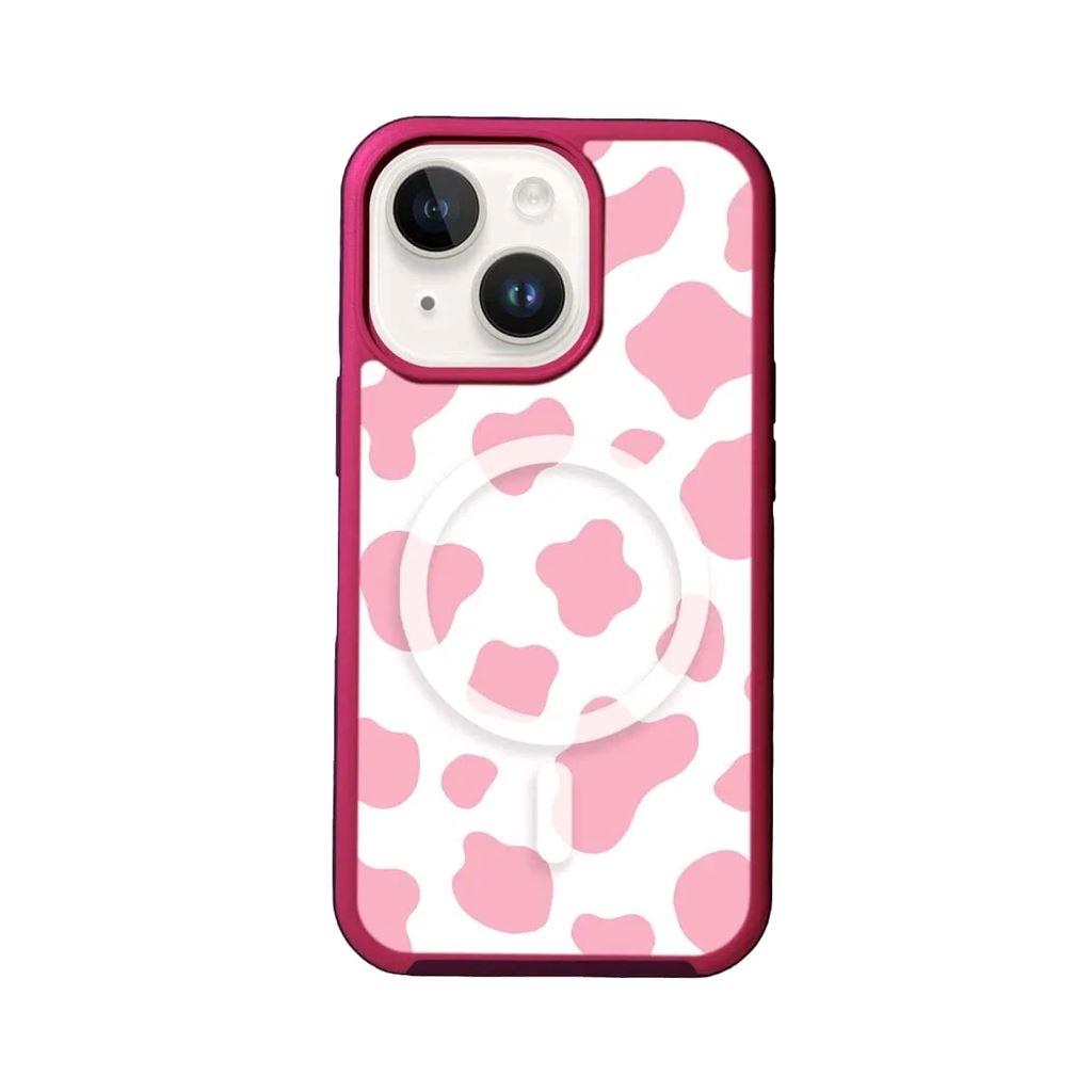 Caseco MagSafe iPhone 14 Plus Pink Cow Print Case
