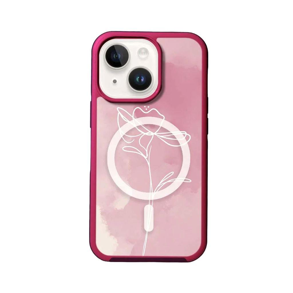 Caseco MagSafe iPhone 14 Plus Pink Flower Case